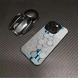 Nid d'abeille 3D pour carré PC + TPU antichoc support de cadre de caméra <span class=keywords><strong>coque</strong></span> de téléphone portable pour IPhone16/15/14 Europe Amérique 13 - Product Image 2