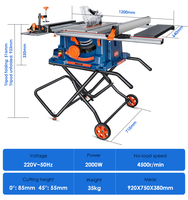 Scie à table pliante LUXTER 220V 255mm 2000W sierra De Mesa + Défonceuse électrique + Plateforme de défonceuse pour le travail du bois