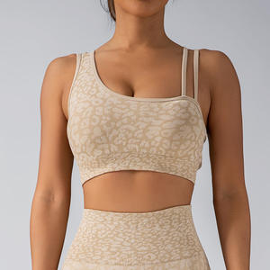 Vêtements de yoga à imprimé léopard Sous-vêtements de fitness pour femmes Soutien-gorge de yoga pour la course en plein air Soutien-gorge de sport à coupe basse - Product Image 5