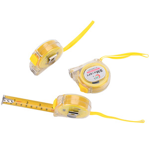 Self Winding Measuring Tape 5 Meters Stainless Steel Blade Automatic Return Transparent Case Push Button Lock Metric Tape - Product Image 1