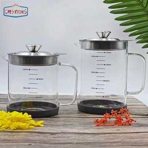 ग्लास ग्रेज स्ट्रैनर और कंटेनर 1 क्वार्ट तेल भंडारण बर्तन धूल प्रूफ ढक्कन आसान पकड़ संभाल के साथ - Product Image 2