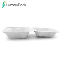 LuzhouPack Récipient jetable à emporter 6 "(450ml) Boîte à hamburger Emballage alimentaire