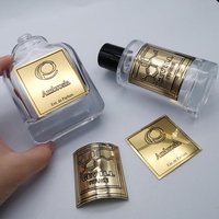 Étiquette adhésive en aluminium personnalisée, autocollant transparent imperméable avec logo et finition métallique pour flacons de parfum et rouge à lèvres