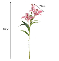 Vente en gros de faux lys artificiels de paix blancs au toucher réel, tige de fleur de lys pour la décoration de fête à la maison de mariage