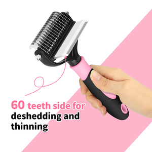 2 in 1 Pet Pelliccia minuti Grooming Strumenti di Capelli Spargimento Trimmer Pettine del <span class=keywords><strong>Gatto</strong></span> Del Cane di Rimozione della <span class=keywords><strong>Spazzola</strong></span> Pettine Pet grooming pennello per il cane e il <span class=keywords><strong>gatto</strong></span> - Product Image 5
