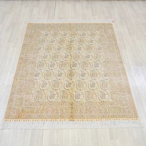 <span class=keywords><strong>Tappeto</strong></span> YILONG 152x213cm <span class=keywords><strong>Beige</strong></span> <span class=keywords><strong>Vintage</strong></span> Fatto a Mano in Seta Tabriz, <span class=keywords><strong>Tappeto</strong></span> Turco Antico per la Casa - Product Image 2