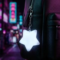 Anpassbarer Fünfzackiger Stern LED-Schlüsselanhänger Tragbares Leuchtendes Ornament Kompakte Dekorlampe Reisetaschenanhänger als Werbegeschenk