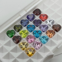 Pierres de zircon cubique synthétique HQ GEMS, taille cœur, 3x3mm à 12x12mm, couleurs variées, qualité 5A, prix de gros Wuzhou CZ