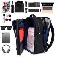 Mochila de Viaje para Hombre, Personalizada de Fábrica, de Tela Oxford Repelente al Agua, Multifuncional, con Carga USB, para Viajes de Negocios y Portátil