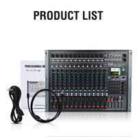 BTS14 Professional 14 Channel Audio Mixer Board dengan 99 Efek DSP 7 Band Graphic EQ BT USB Soundcard Mixing Console