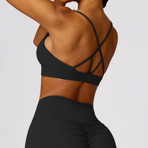 Spring Skinny <span class=keywords><strong>Beauty</strong></span> Back Camisole Yoga Top Running Sujetador deportivo a prueba de golpes Chaleco de fitness de secado rápido - Product Image 3