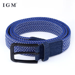 Cinturón elástico trenzado tejido multicolor tejido de punto informal <span class=keywords><strong>extra</strong></span> largo personalizado para hombre para Vaqueros - Product Image 1