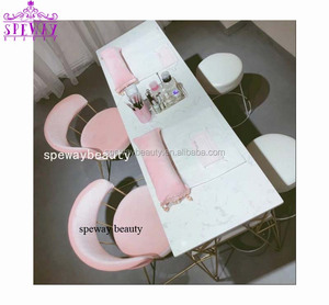 MESA DE MANICURA ovalada dorada de nuevo diseño 2020, mesa de madera <span class=keywords><strong>para</strong></span> uñas a la venta - Product Image 3