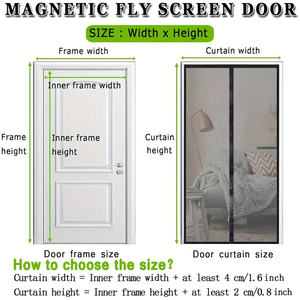 Prezzo di fabbrica mani libere invisibile schermo in fibra di vetro maglia magnetico insetto per balcone Anti-zanzara porta a rete tenda - Product Image 3