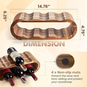 Solid Wood Classic Double-Layer Round Red Wine Display Rack with Eco-Friendly Design Customizable Color & Logo - Product Image 4