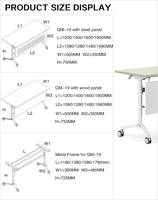 Table de réunion de bureau moderne pliable avec roulettes, bureau de formation pliable