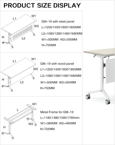 Tavolo Pieghevole Moderno per Sala Riunioni con Ruote, Scrivania Pieghevole per Formazione - Product Image 3