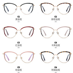 กรอบแว่นตาแบบเต็มกรอบ รุ่น 87069 ลายเสือดาว สำหรับผู้หญิง ป้องกันแสงสีฟ้า วัสดุโลหะ TR90 - Product Image 4