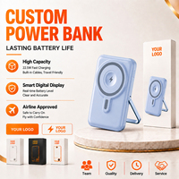 Batterie externe magnétique haute capacité 10000 mAh, charge rapide PD 22,5 W avec support pliable, usine source OEM/ODM, prise en charge du logo personnalisé