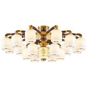 Lámpara Led de estilo chino con múltiples cabezales para sala de estar, dormitorio, decoración del hogar, forma redonda, base de bombilla E27 - Product Image 4