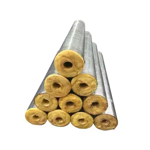 mineral fiber wool pipe insulation rock wool pipe section for thermal insulation