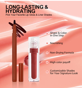 Set di Tinta e Lucidalabbra a Lunga Durata con Etichetta Privata, con Matita Abbinata per Definizione e Lucentezza delle Labbra - Product Image 6