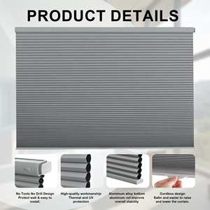 ستائر خلوية عازلة للضوء بدون حبال ولا حاجة لأدوات التثبيت، سهلة التركيب، متوفرة بمقاسات مخصصة للنوافذ - Product Image 2