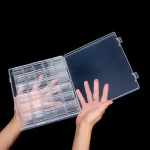 Nhựa Organizer Box đá quý DIY trang sức phụ kiện Rhinestone Nail lưu trữ Box False tip container Nail lưu trữ Box Organizer