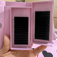Extensions de cils en cachemire et soie de qualité supérieure en gros, fournitures, plateaux de cils individuels en velours, volume, étiquette privée, fabrication artisanale, coréen, PBT, CC