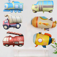Nouveau ballon en film d'aluminium mat à motifs de dessins animés (voiture, avion, sous-marin) pour l'arrangement de fête d'anniversaire d'enfants