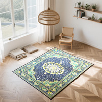 Couverture de canapé en velours cristal motif persan 3D Style turquoise chambre à coucher tapis de chevet pour la maison salon mur mur Polyester PVC