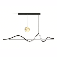 Nouvelle lampe de salle à manger et lustre de table à manger, moderne et simple, de style italien minimaliste, créative et personnalisée, avec un motif de lune