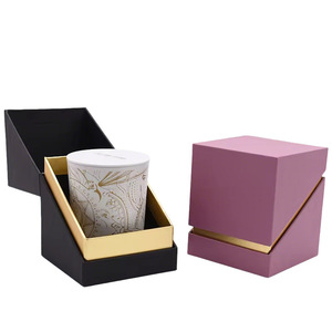 Rigid Hinged-Lid Magnetic Closure Custom Slant Opening Flip-Top Perfume & Aromatherapy <b>Candle</b> <b>Gift</b> Box with Matt Lamination - Product Image 2