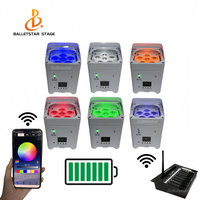 RGBWA + UV inalámbrico DMX con pilas LED Par Can 6x18W foco para fiestas de boda efecto de haz de hielo seco