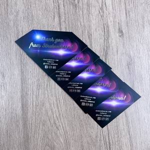 Cartes de remerciement irrégulières haut de gamme - Cartes insérables en forme de diamant imprimées à l'argent pour la fidélisation de la marque et l'e-commerce - Product Image 3