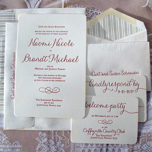 Suite di Inviti Nuziali di Lusso in Tipografia Tipografica, Invito Elegante su <span class=keywords><strong>Carta</strong></span> di Cotone per Matrimonio Classico Semplice, Fidanzamento, Voti, Banchetto - Product Image 1