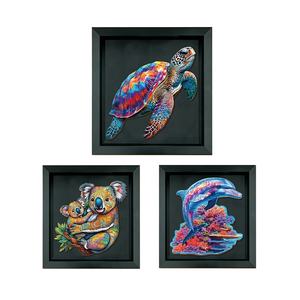 Cornice Fotografica Artistica con Puzzle in Legno a Forma di Animale, Gioco Educativo Unico per Bambini, Decorazione da Parete - Product Image 1