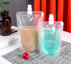 Tùy Chỉnh Bao Bì Nhựa Bóp Chai Rượu Vang Trong Suốt Vòi Phun Nhôm Punch Bag Foil Cho Đồ Uống - Product Image 3