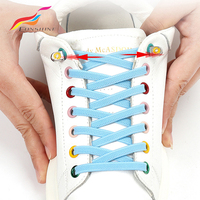 50 piercings élastiques en Polyester pour femmes, chaussures de Sport en vrac à pointes métalliques, sans nœud, vente en gros