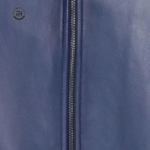 Cowhide Leather Jacket Black Navy Blue <b>Top</b> Grain Chrome Tanned Luxury Semi Aniline Finish - Product Image 5