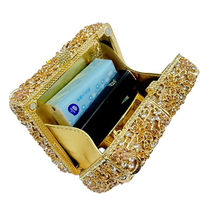 Elegant Ladies Floral Rhinestone Evening <b>Bag</b> Rose Flower <b>Crystal</b> Handbag Diamonds Clutch Purse for Wedding Party Prom - Product Image 6