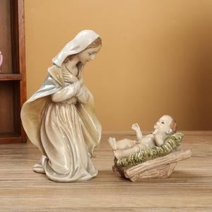 Figura religiosa de la santa familia, juego de natividad navideña - Product Image 4