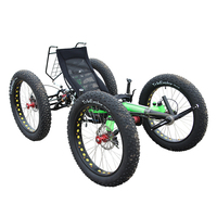 Quad à pédales tout-terrain à pneus larges pour l'exploration en plein air, quad à pédales multifonctionnel à assistance électrique à 4 roues