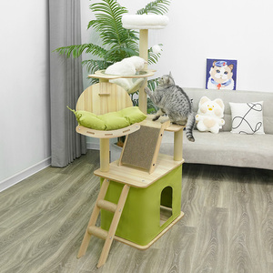 Venta Caliente Directo de Fábrica, Juguete para Gatos de Madera de <span class=keywords><strong>Pino</strong></span> Ecológico Moderno de Gran Tamaño Personalizado, de 4 Niveles y 15 kg, para Sala de Estar - Product Image 4