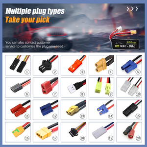 Batería de litio <span class=keywords><strong>AEG</strong></span> de Alta tasa al por mayor 300mAh 7,4 V 45C 2S1P juguete pistola de agua drone modelo batería de polímero de litio - Product Image 5