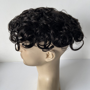 <span class=keywords><strong>Bouclés</strong></span> Topper <span class=keywords><strong>cheveux</strong></span> humains pour hommes Australie suisse dentelle hommes système de <span class=keywords><strong>cheveux</strong></span> avec Pu périmètre 19mm Curl <span class=keywords><strong>cheveux</strong></span> toupet perruque hommes - Product Image 5