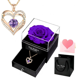 2026 Bestseller Valentinstag Getrocknete Blumen Ewige Rose Schmuck-Geschenkbox Konservierte Rose für Freundin Frauen Neujahrsgeschenk - Product Image 5