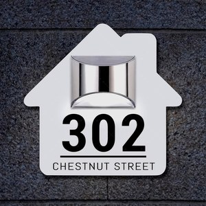 Enseigne de numéro de maison personnalisée en acier inoxydable pour l'extérieur Plaque de numéro de maison en aluminium acrylique Enseigne d'adresse éclairée Enseigne de porte - Product Image 1