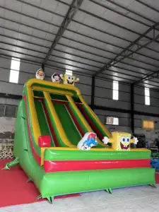 Commercial SpongeBob Inflatable Slide Party Games Popular Inflatables New Design Fun Shark Inflatable Slides