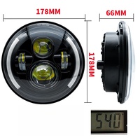 Phare de moto LED semi-circulaire de 7 pouces, adapté aux Wrangler, Harley Modification